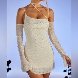 Oh Polly pearl embellished dress
